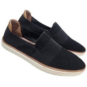 UGG Sammy Slip On Sneakers Women's US 8 Black Knit Mesh Leather Accent Shoes